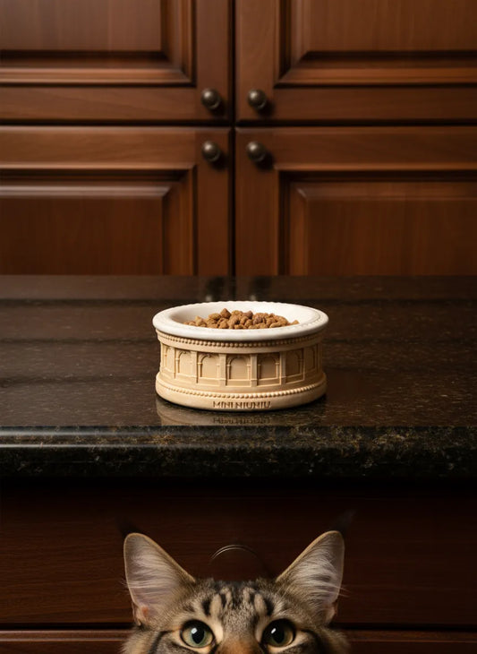 Roman-Inspired Pet Bowl Set – Beige Edition