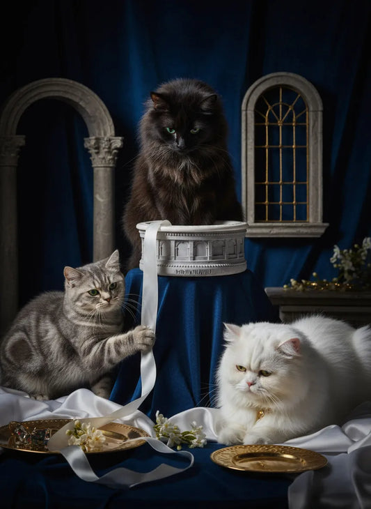 Roman-Inspired Pet Bowl Set – Gray Edition