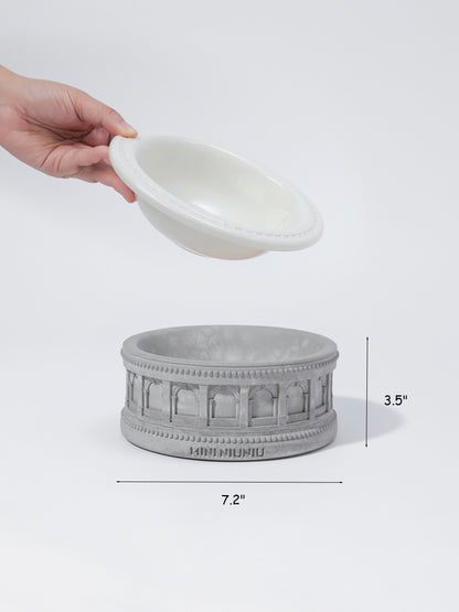 Roman-Style Pet Bowl Set – Gray