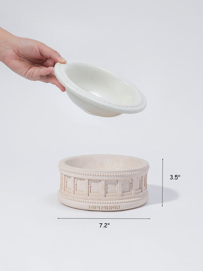 Roman-Style Pet Bowl Set – Oatmeal
