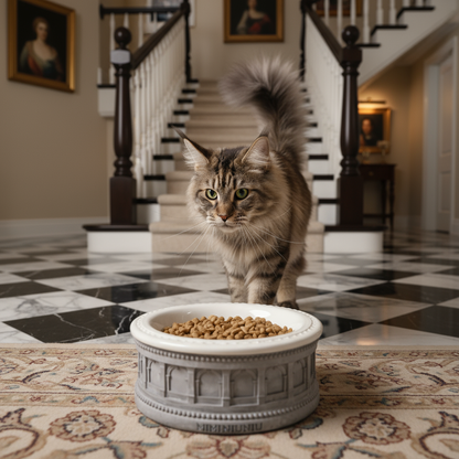 Roman-Style Pet Bowl Set – Gray