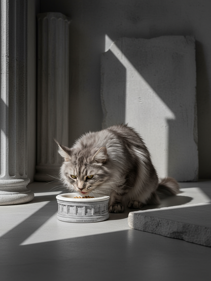 Roman-Style Pet Bowl Set – Gray