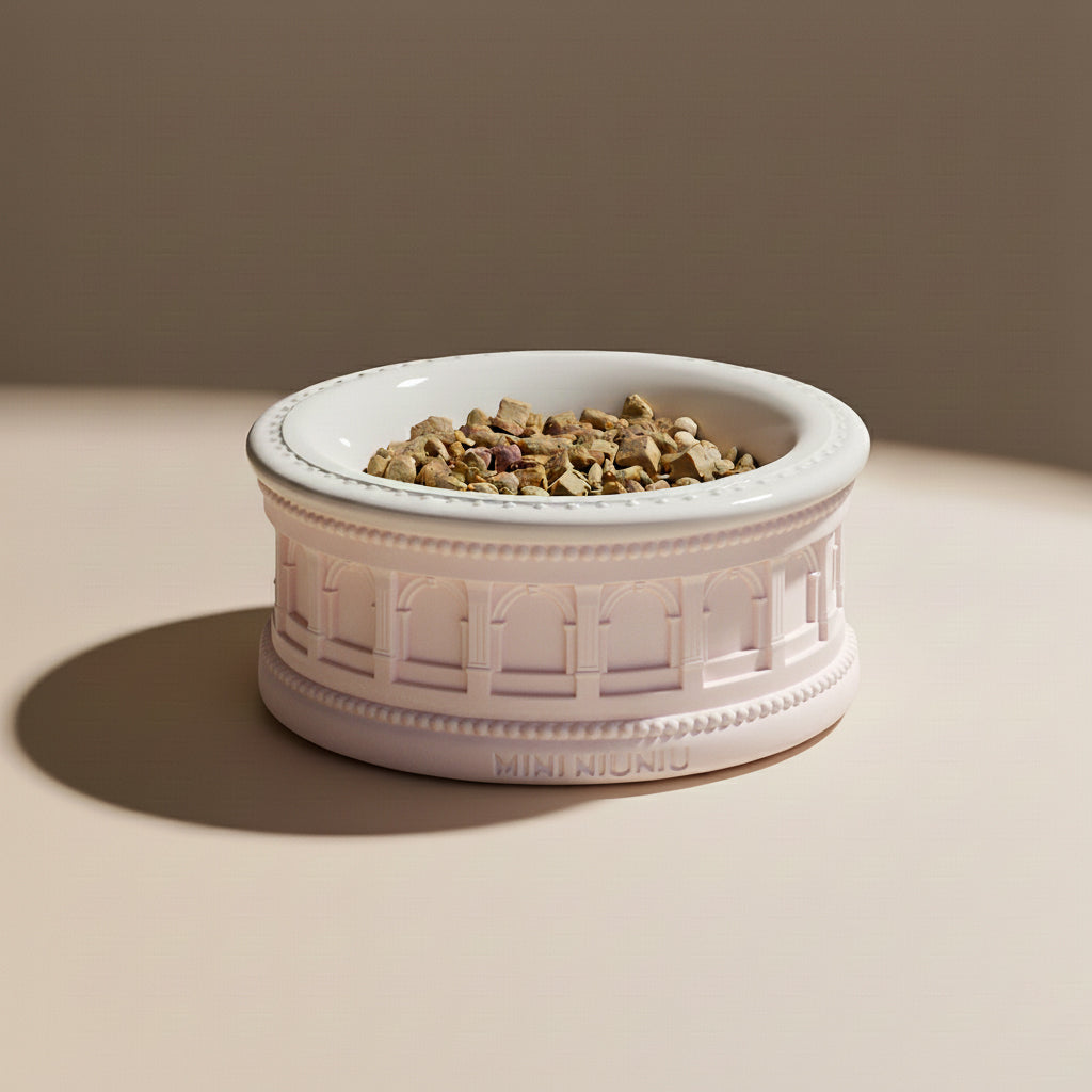 Roman-Style Pet Bowl Set – Oatmeal