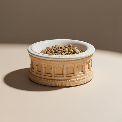 Roman-Style Pet Bowl Set – Beige