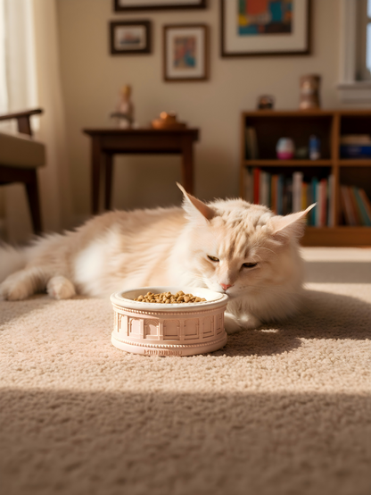 Roman-Style Pet Bowl Set – Oatmeal