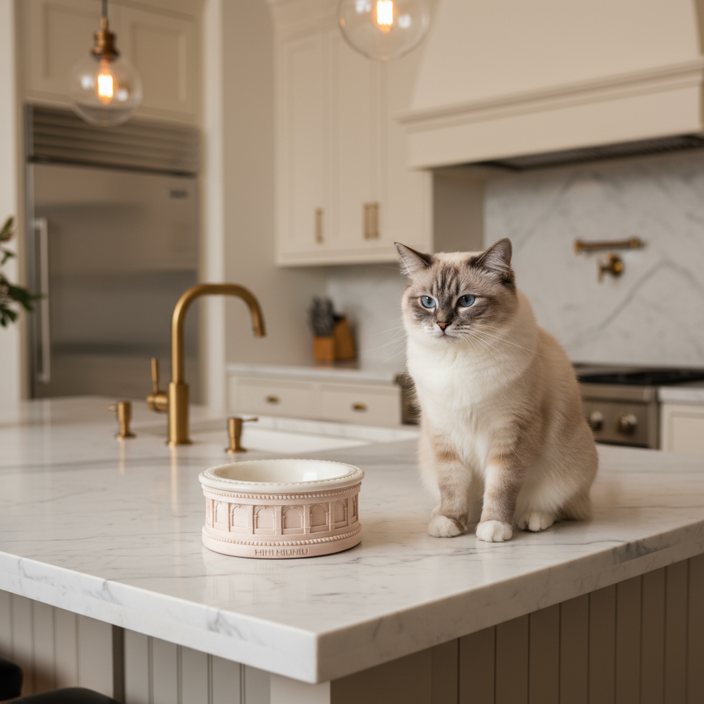 Roman-Style Pet Bowl Set – Oatmeal