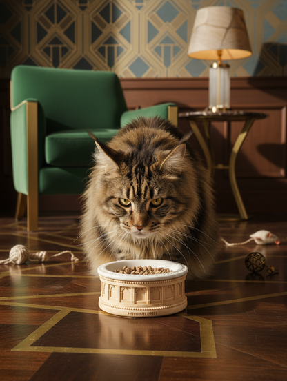 Roman-Style Pet Bowl Set – Beige