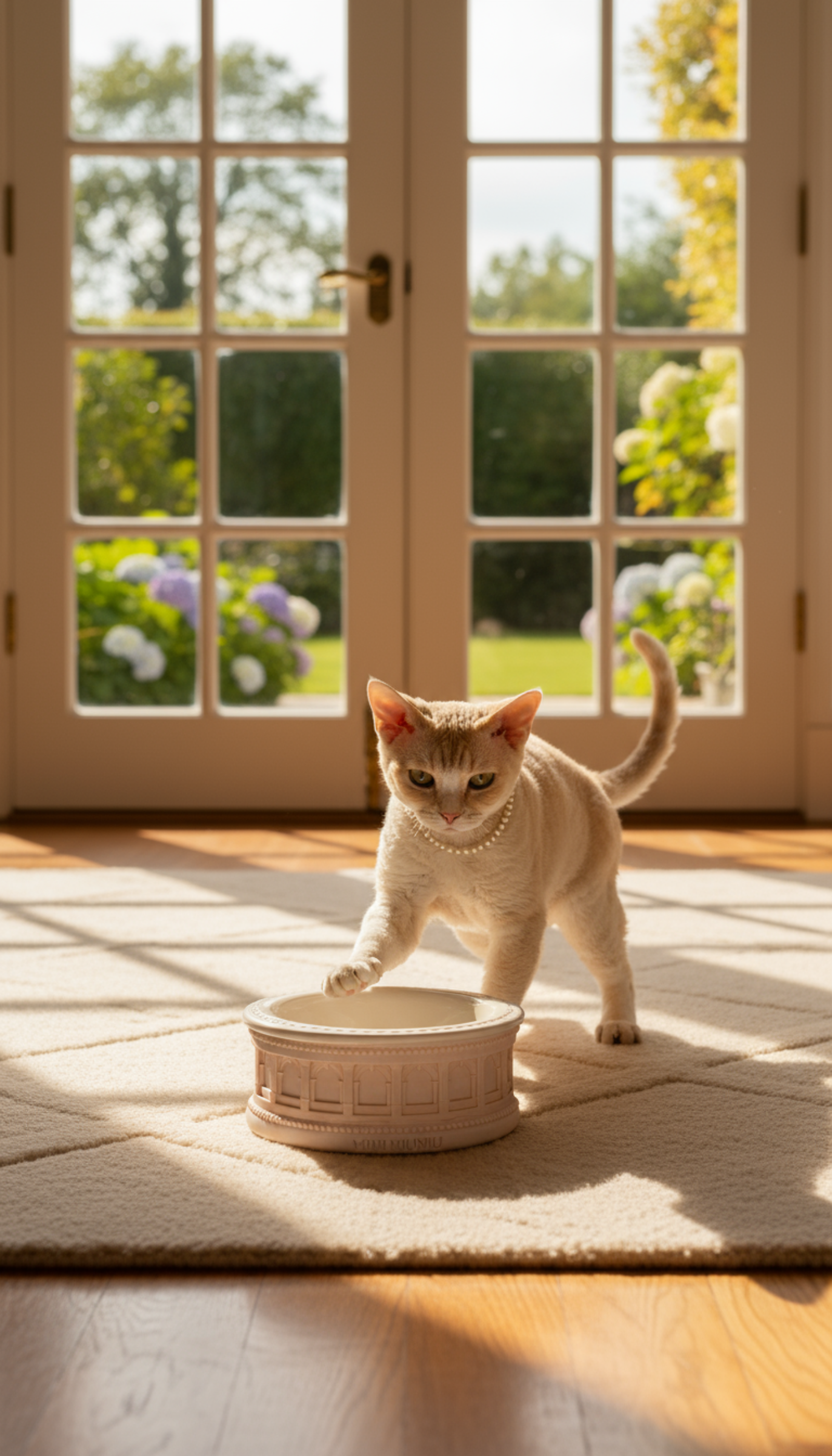Roman-Style Pet Bowl Set – Oatmeal