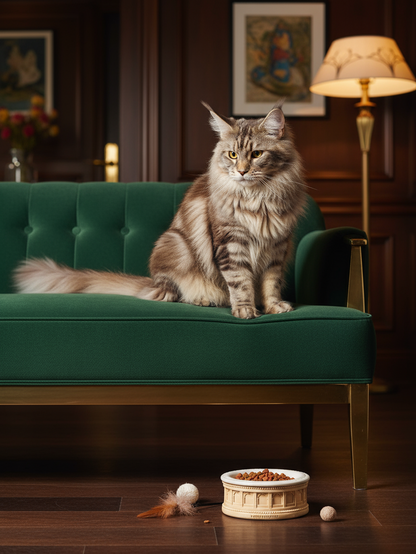 Roman-Style Pet Bowl Set – Beige