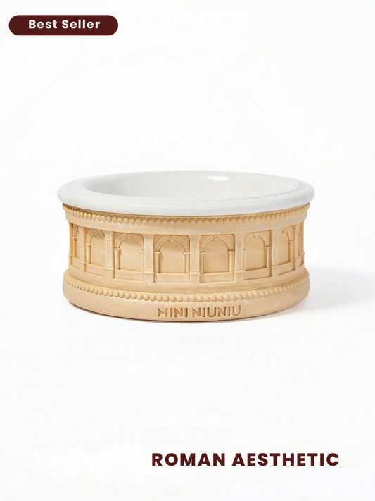 Roman Pet Bowl Set – Beige Edition