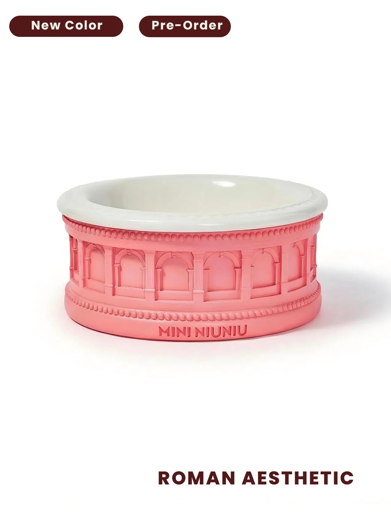 Roman-Inspired Pet Bowl Set – Pink Edition