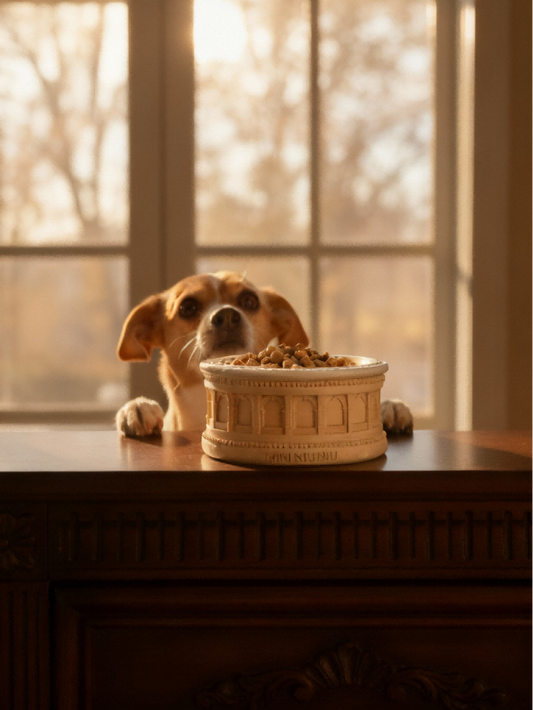 Roman Pet Bowl Set – Beige Edition