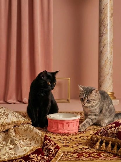 Roman-Inspired Pet Bowl Set – Pink Edition
